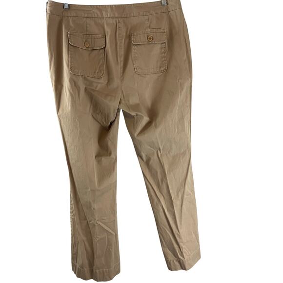 Talbots Heritage Fit Women's Tan Khaki Pants Sailor Buttons Size 14W - Picture 3 of 6